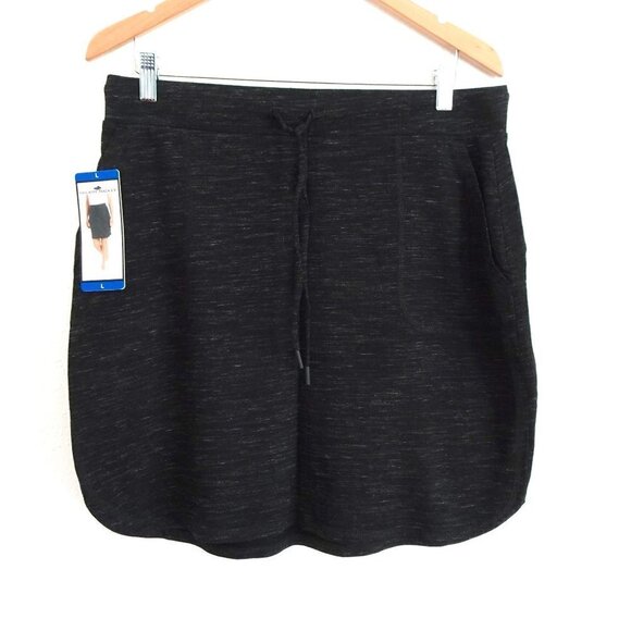Hilary Radley Knit Skirt Size L Heather Black NEW Stretch Pull On - Picture 1 of 6